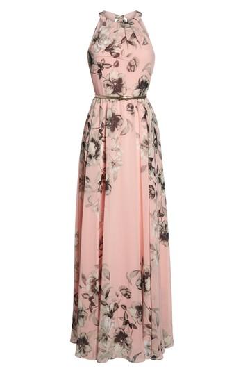 eliza j belted chiffon maxi dress