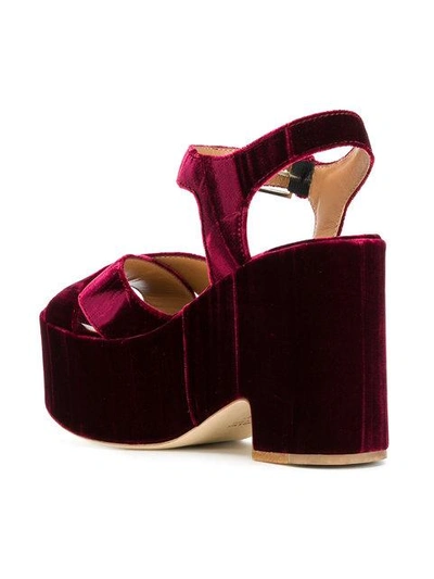 Shop Laurence Dacade Helissa Velvet Sandals In Red