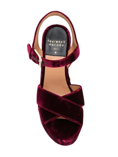 Shop Laurence Dacade Helissa Velvet Sandals In Red