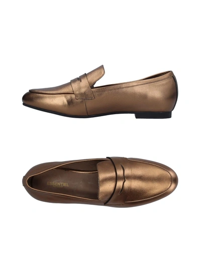 Shop Essentiel Antwerp Loafers In Bronze