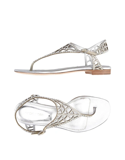 Shop Sergio Rossi Flip Flops In Light Grey