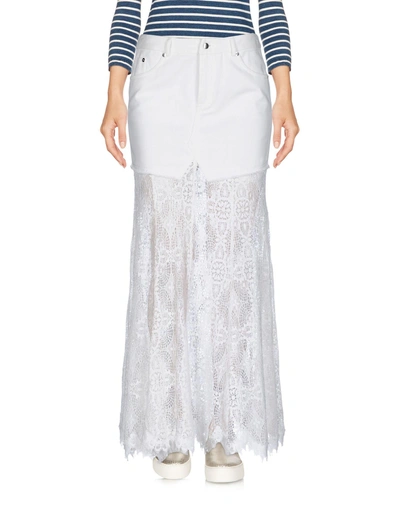 Shop Mcq By Alexander Mcqueen Denim Skirt In White