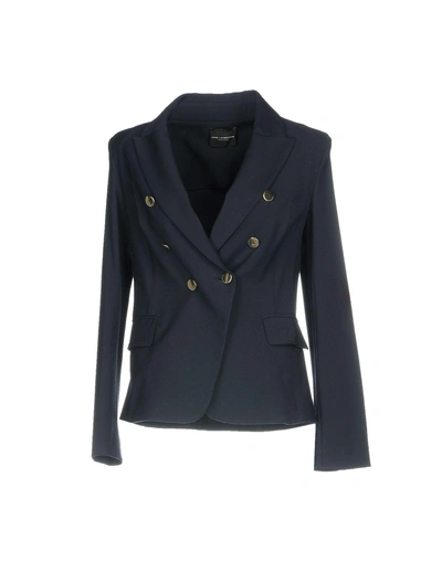 Shop Atos Lombardini Blazer In Dark Blue