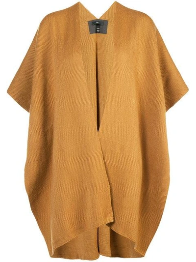 Shop Voz Knitted Poncho In Yellow
