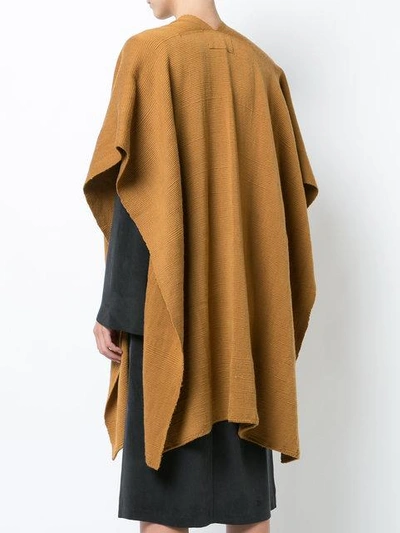 Voz Knitted Poncho In Yellow