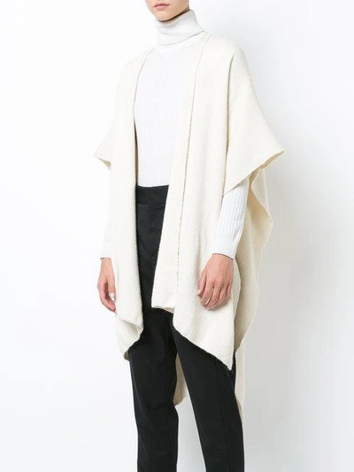 Shop Voz Open Front Poncho In White