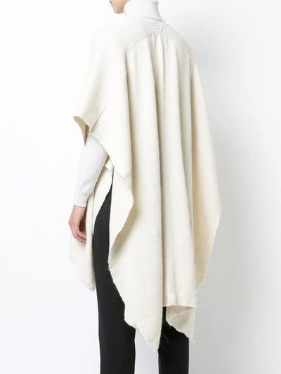 Voz Open Front Poncho In White