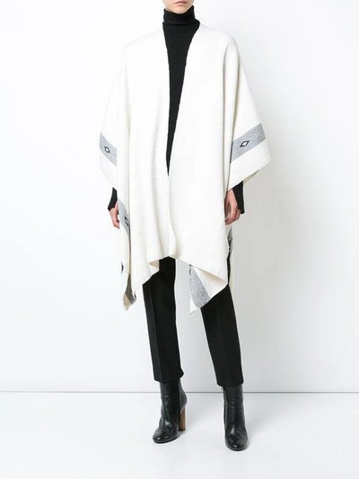Shop Voz Knitted Poncho In White