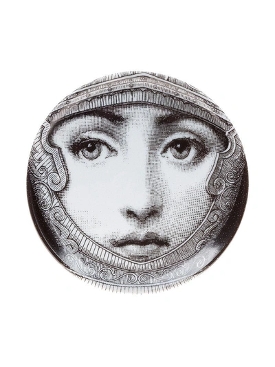 Fornasetti Face Print Coaster In Grey