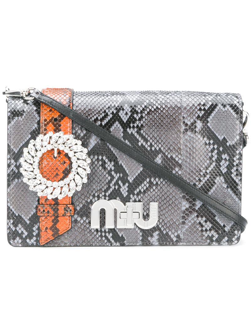 embellished buckle crossbody bag