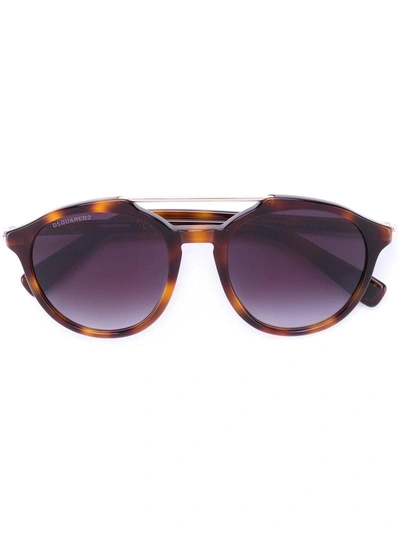 Shop Dsquared2 Eyewear Damon Sunglasses - Brown