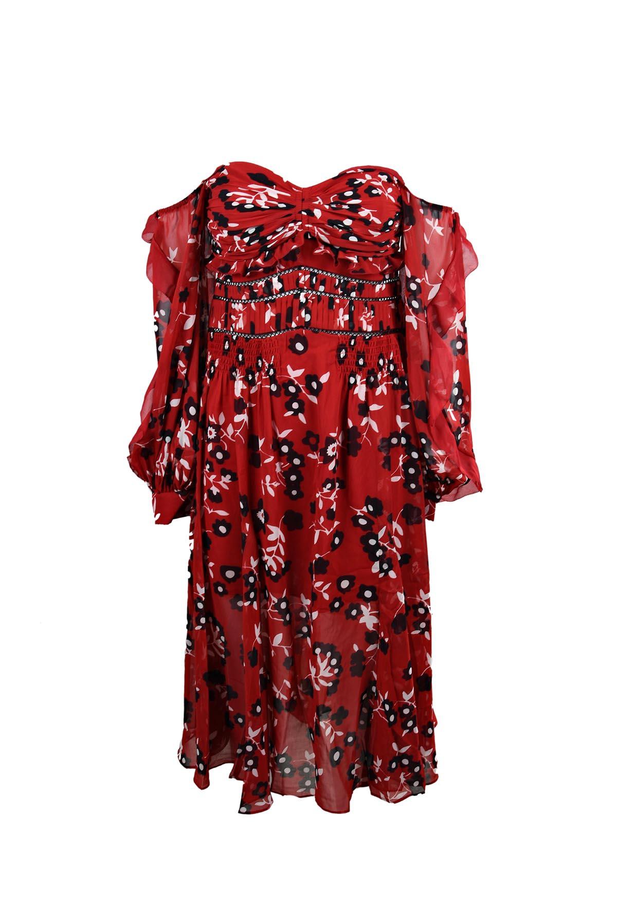 self portrait red floral mini dress