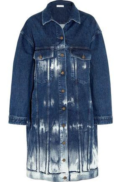 Shop Stella Mccartney Woman Oversized Tie-dye Stretch-denim Jacket Mid Denim