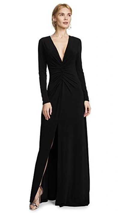 Shop Halston Heritage Ruched Gown In Black