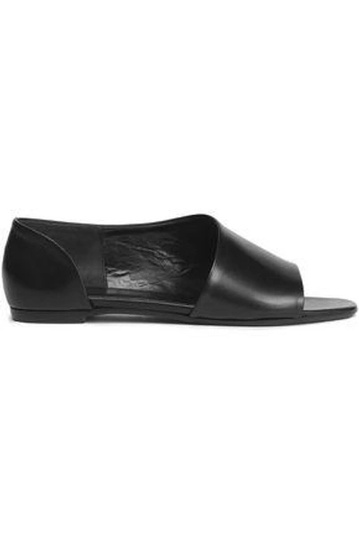 Shop Atp Atelier Woman Leather Sandals Black