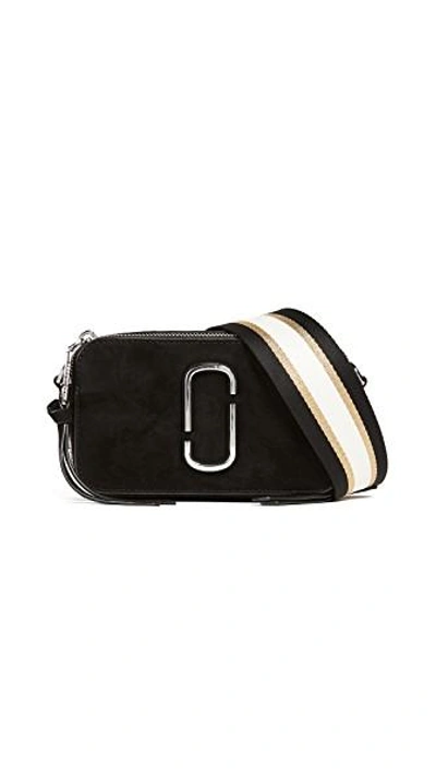 Shop Marc Jacobs Snapshot Pave Chain Cross Body Bag In Black