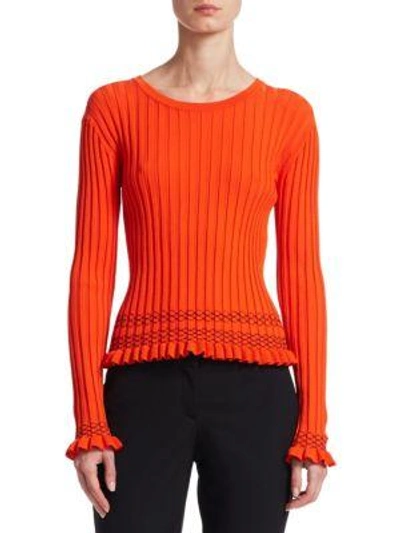 Shop Altuzarra Malou Ribbed Sweater In Pastel Orange