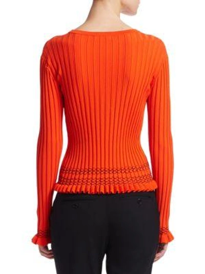 Shop Altuzarra Malou Ribbed Sweater In Pastel Orange