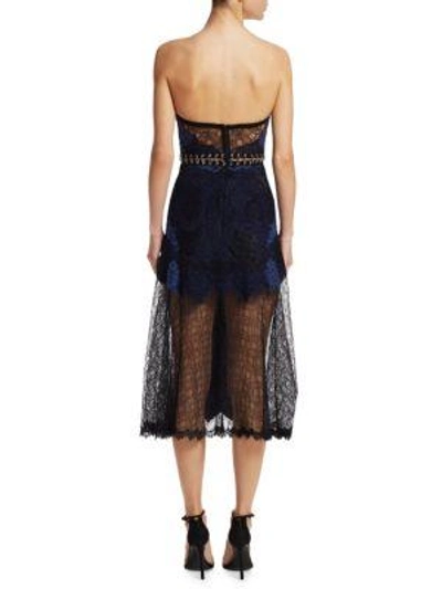 Shop Jonathan Simkhai Grommet Lace Bustier Dress In Midnight