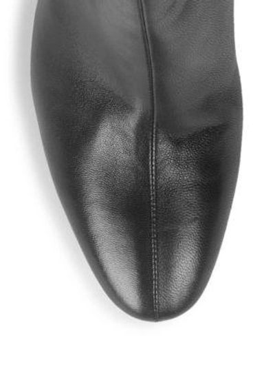 Shop Maison Margiela Chunky Heel Leather Bootie In Black