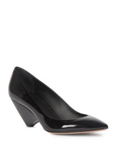 Shop Maison Margiela Patent Leather Cone Heel Pumps In Black