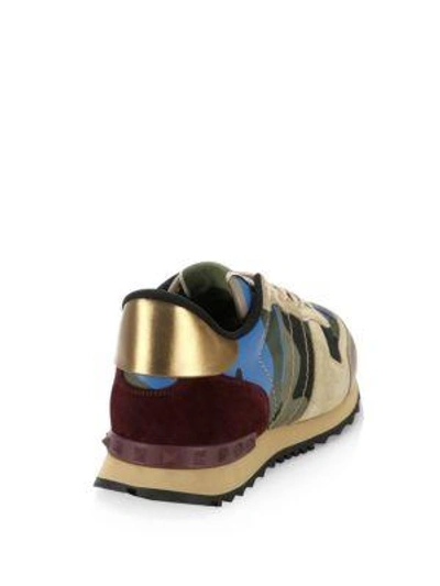 Shop Valentino Camo Rock Runner Sneakers In Marine Senape Desert Sand