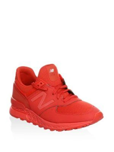 Shop New Balance 574 Sport Suede Sneakers In Beet Red