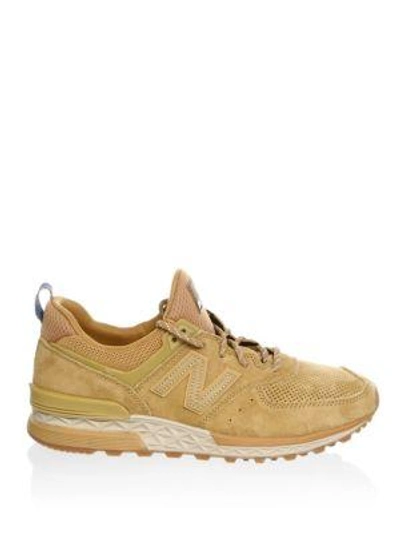 Shop New Balance Suede Lace-up Sneaker In Beige