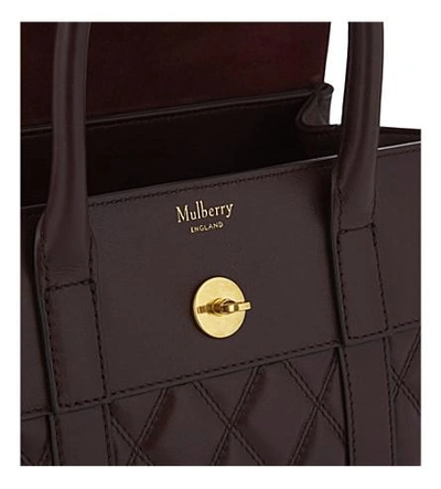 Shop Mulberry Bayswater Quilted Small Leather Tote Bag In Burgundy
