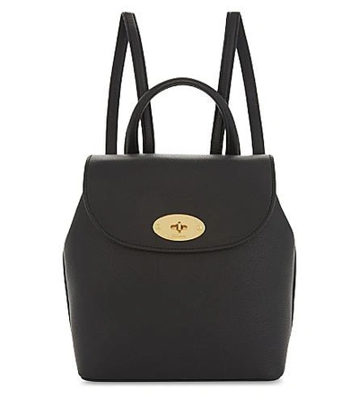 Shop Mulberry Mini Bayswater Grained Leather Backpack In Black