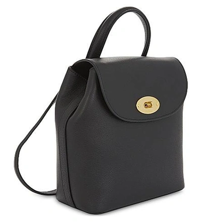 Shop Mulberry Mini Bayswater Grained Leather Backpack In Black