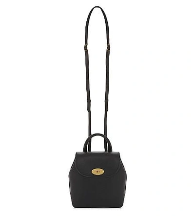 Shop Mulberry Mini Bayswater Grained Leather Backpack In Black
