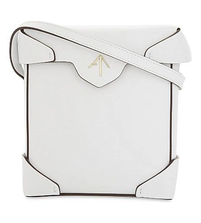 Shop Manu Atelier Pristine Mini Leather Shoulder Bag In White