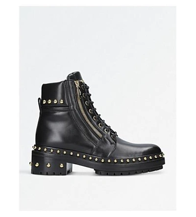 Shop Balmain Army Ranger Studded Leather Boots In Black