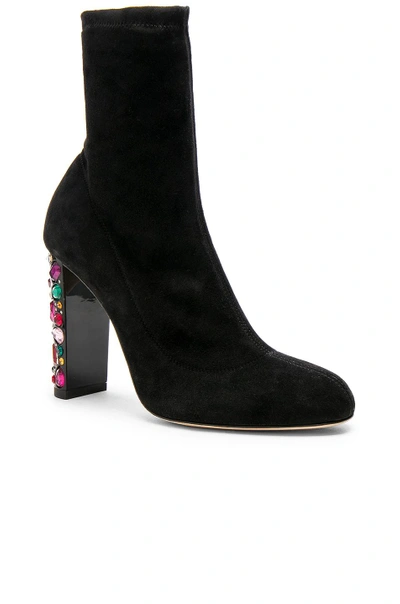 Shop Jimmy Choo Maine 100 Suede Boots In Black