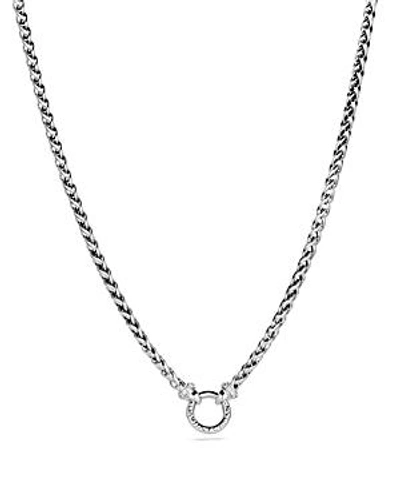 Shop David Yurman Wheat Chain Necklace With Diamonds, 17 In Silver