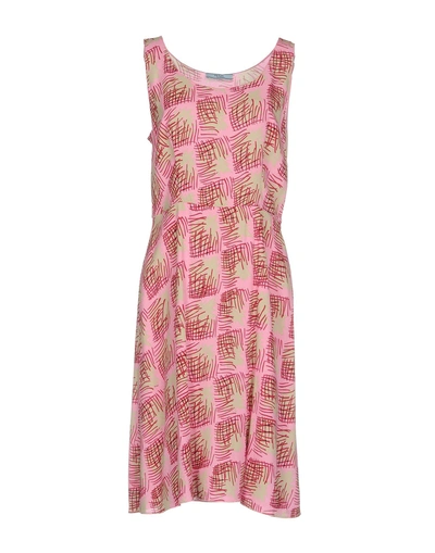 Shop Prada Knee-length Dress In Pink