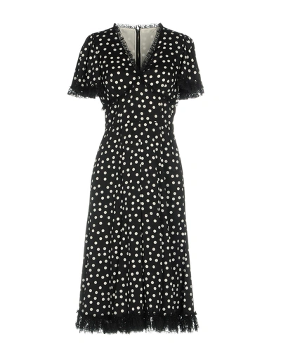 Shop Dolce & Gabbana Woman Midi Dress Black Size 0 Silk, Cotton, Elastane, Polyamide