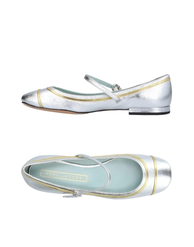 Shop Marc Jacobs Ballet Flats In Silver