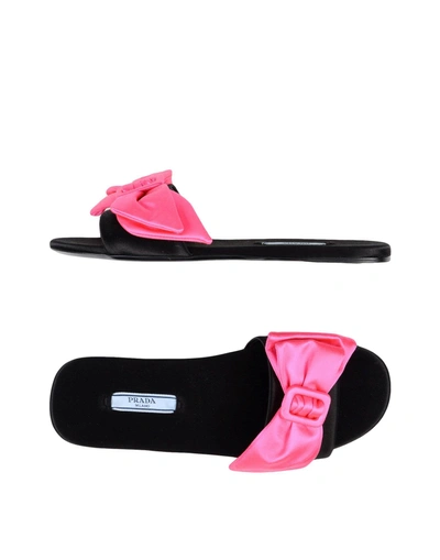 Shop Prada Sandals In Fuchsia