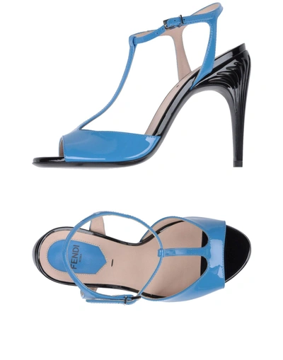 Shop Fendi Sandals In Azure