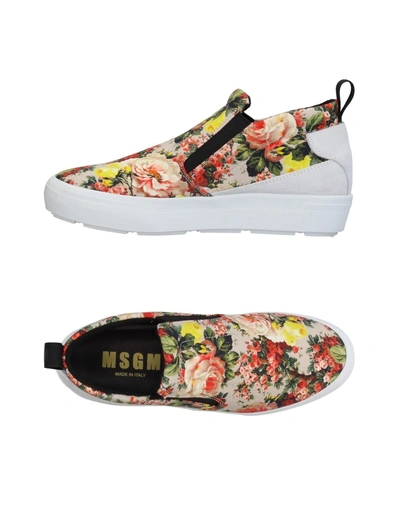 Shop Msgm Sneakers In Beige