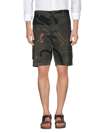 Shop Valentino Garavani Man Shorts & Bermuda Shorts Military Green Size 30 Cotton