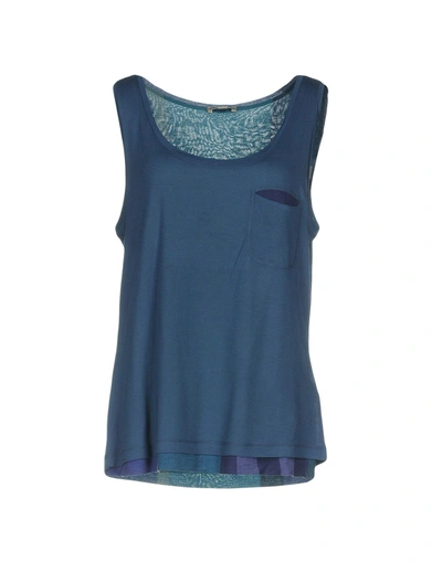 Shop Burberry Basic Top In Slate Blue