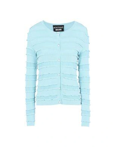 Shop Boutique Moschino Cardigans In Sky Blue