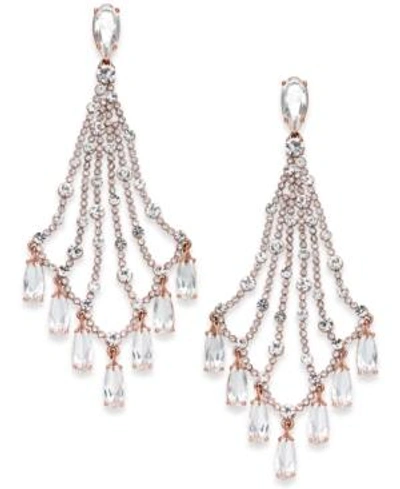Shop Kate Spade New York 14k Rose Gold-plated Crystal Chandelier Earrings