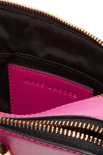 Shop Marc Jacobs Snapshot Textured-leather Shoulder Bag In Fuchsia