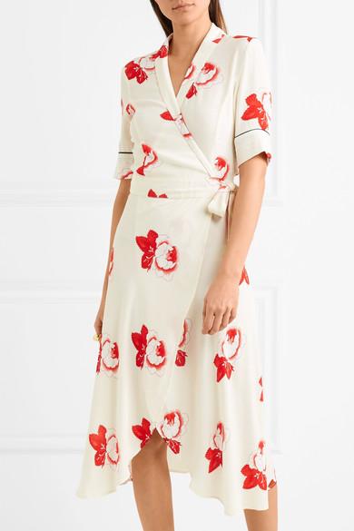 ganni white floral dress