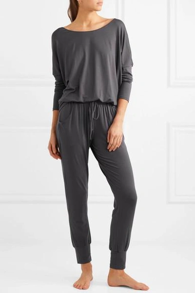 Shop Eberjey Umma Stretch-modal Jersey Top In Charcoal