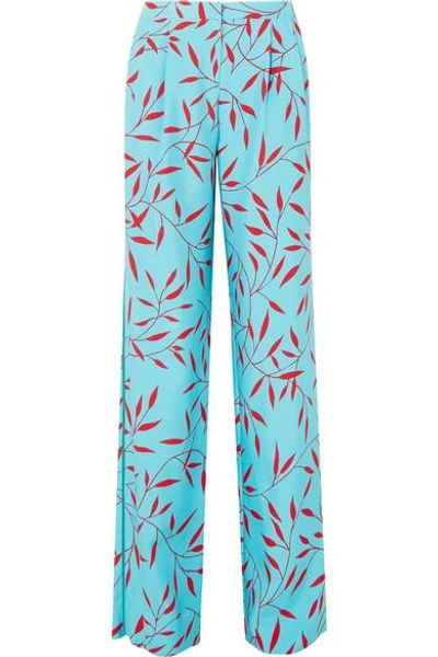 Shop Diane Von Furstenberg Printed Silk Crepe De Chine Wide-leg Pants